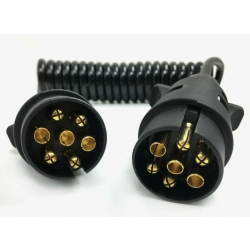 PRZEDŁUŻACZ 7 PIN KABEL SPIRALNY wtyczka-wtyczka PRZEWÓD 1,8-2m
